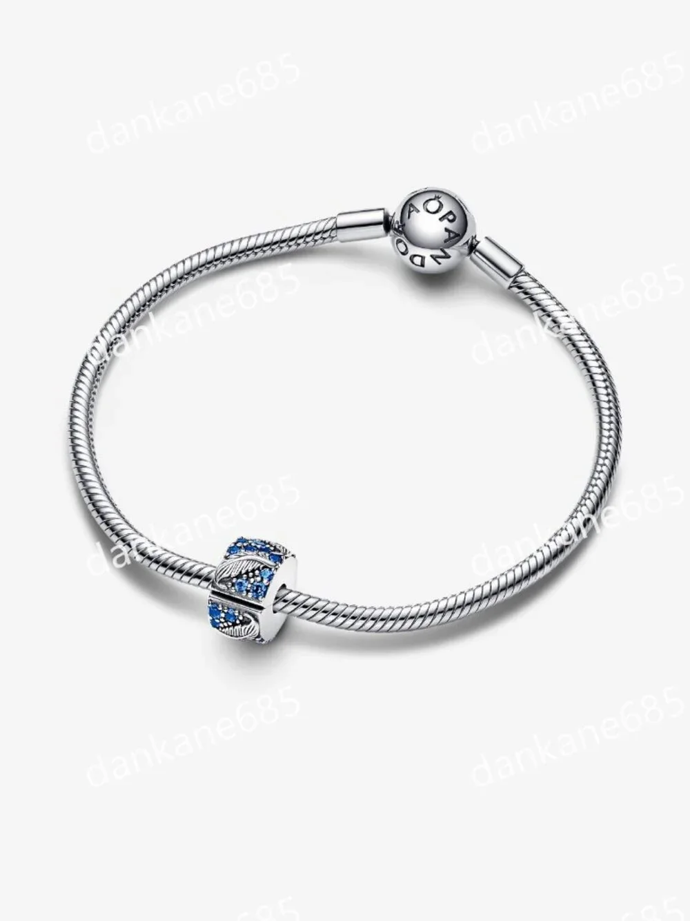 Pandora Curved Feather & Pavé Clip Charm